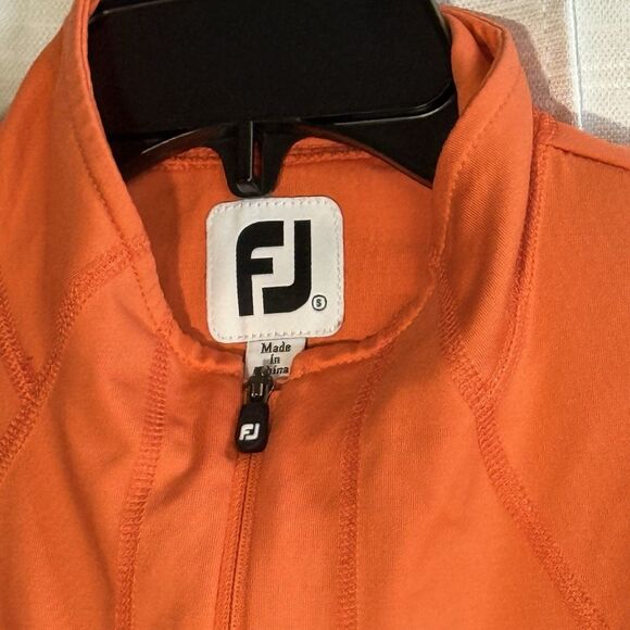 FootJoy FJ Full Zip Golf Windbreaker Jacket Orange Women S Athletic Fitted TPC - Picture 2 of 7